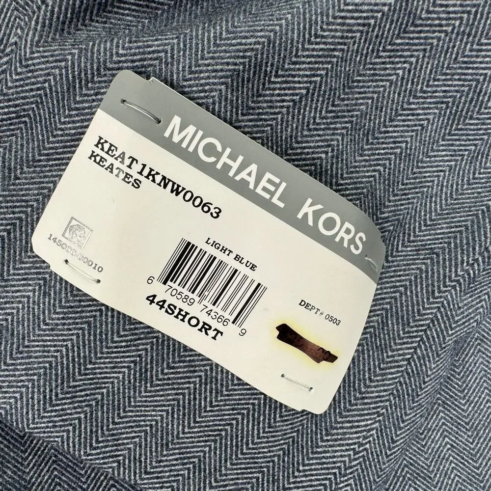Michael Kors Mens Keates Classic Fit Herringbone Woven Sport Coat Light Blue 44S